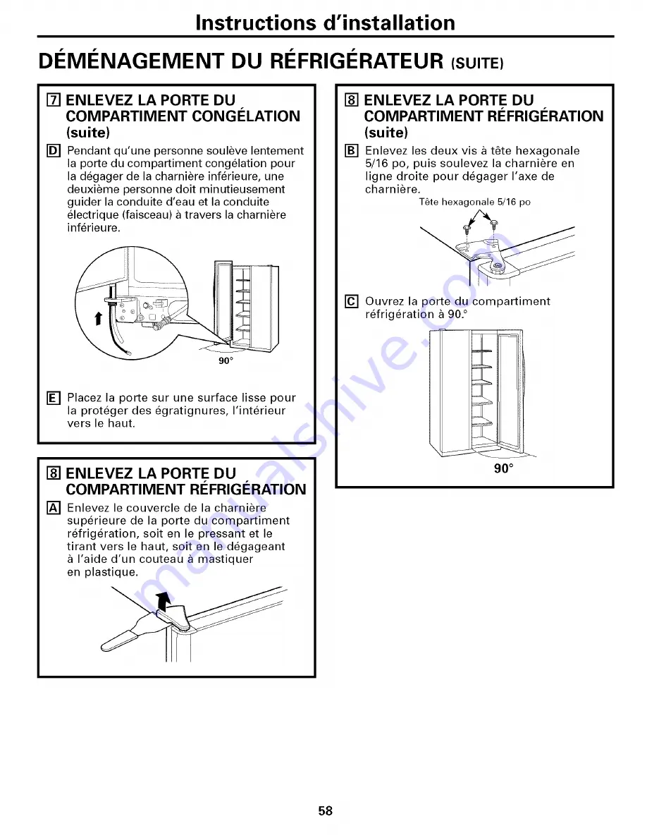 GE ESL25XGSBBS and Owner'S Manual And Installation Download Page 58