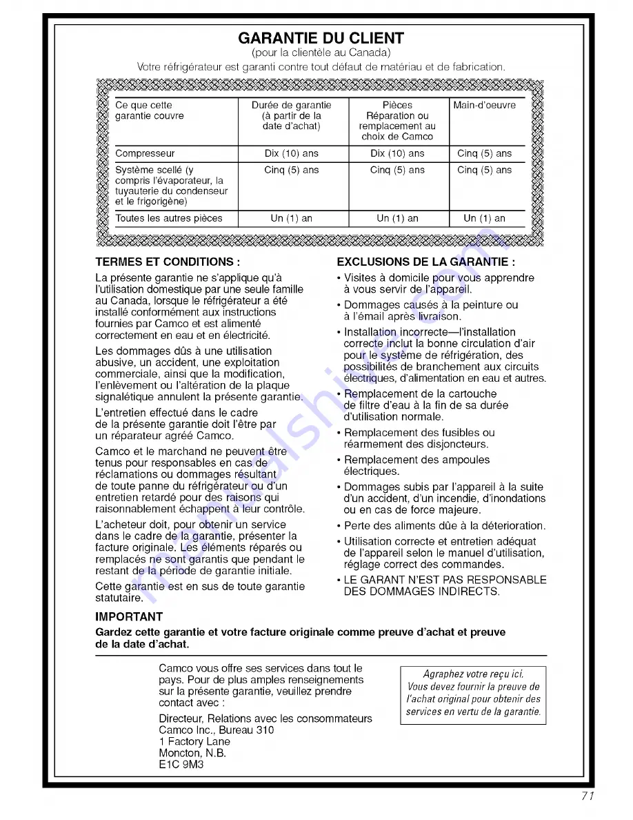 GE ESL25XGSBBS and Owner'S Manual And Installation Download Page 71