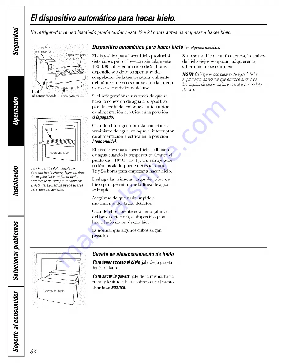 GE ESL25XGSBBS and Owner'S Manual And Installation Download Page 84