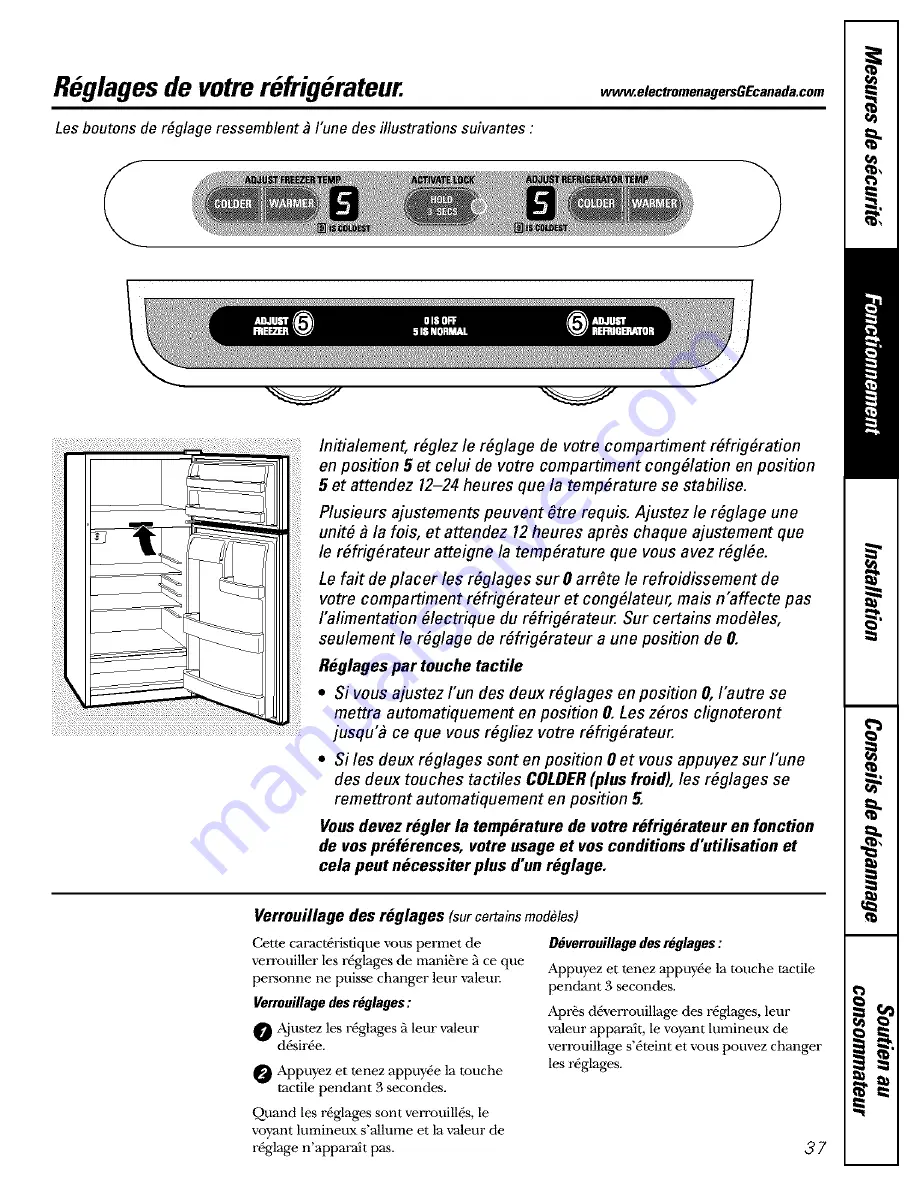 GE ETS22SBSARSS and Owner'S Manual And Installation Instructions Download Page 37