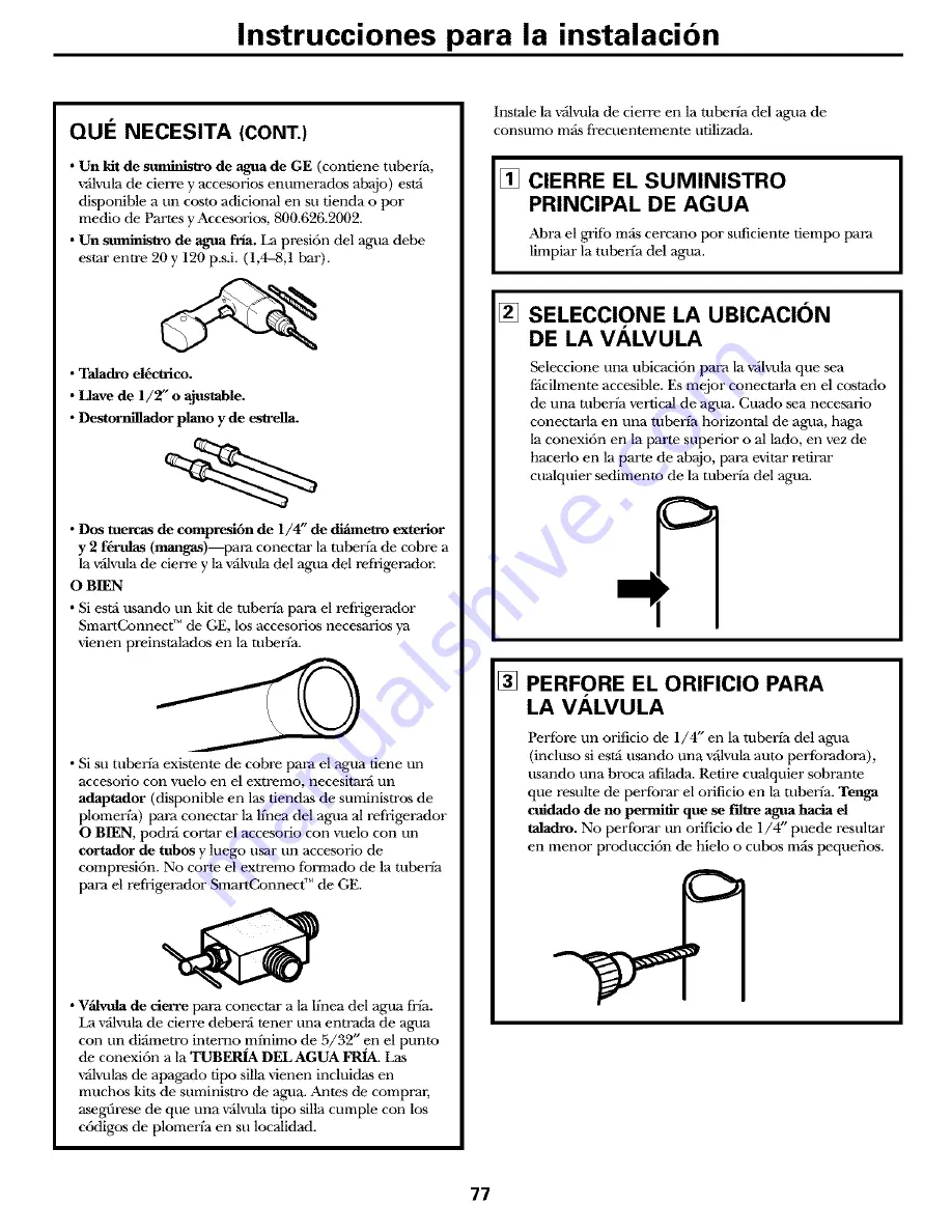 GE ETS22SBSARSS and Owner'S Manual And Installation Instructions Download Page 77