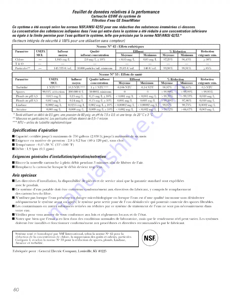 GE ETS22XBPCRBB Owner'S Manual & Installation Instructions Download Page 60