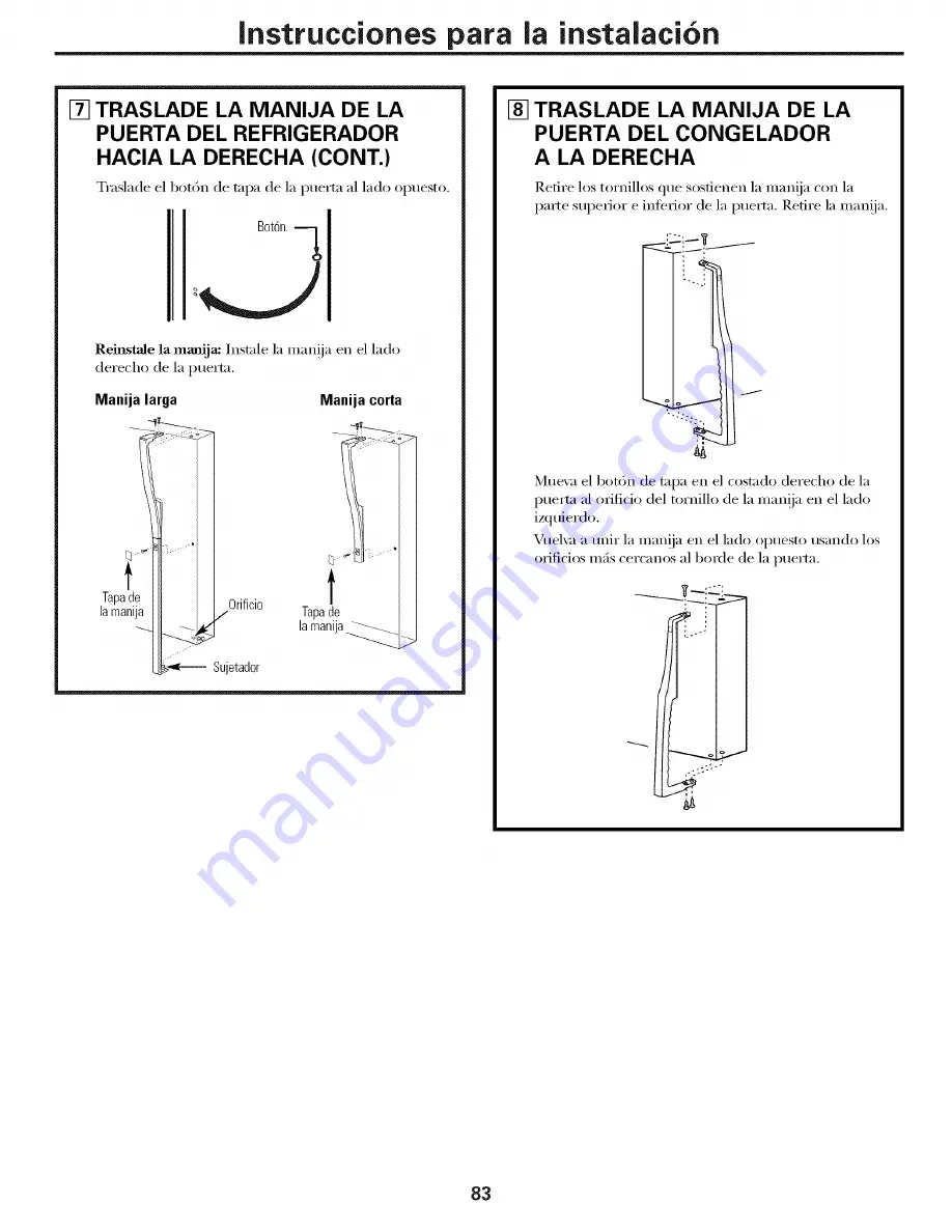 GE ETS22XBPCRBB Owner'S Manual & Installation Instructions Download Page 83