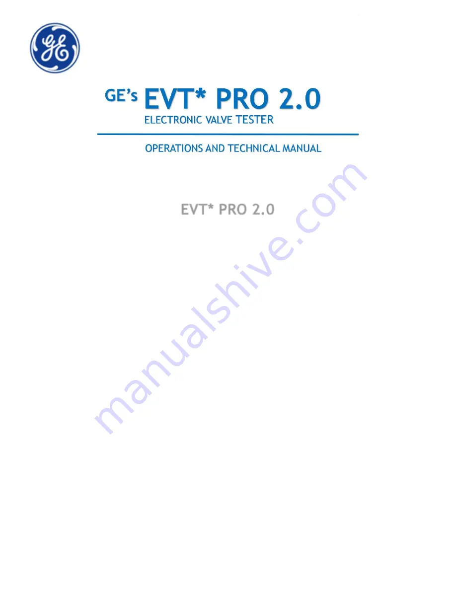 GE EVT-Pro 2.0 Operation And Technical Manual Download Page 56