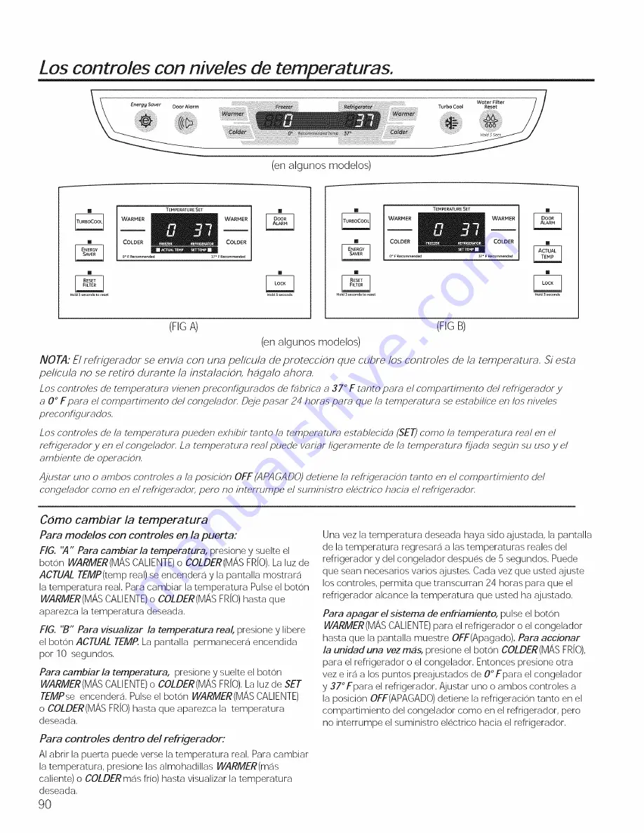 GE GBS20EGHBRBB Owner'S Manual And Installation Instructions Download Page 90