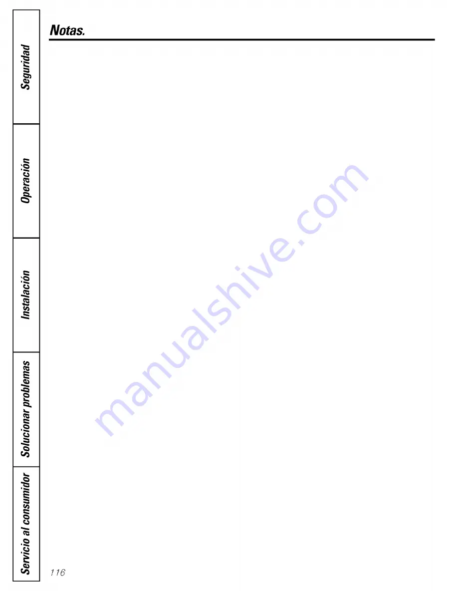 GE GBS20KBPAWW and Owner'S Manual And Installation Instructions Download Page 116