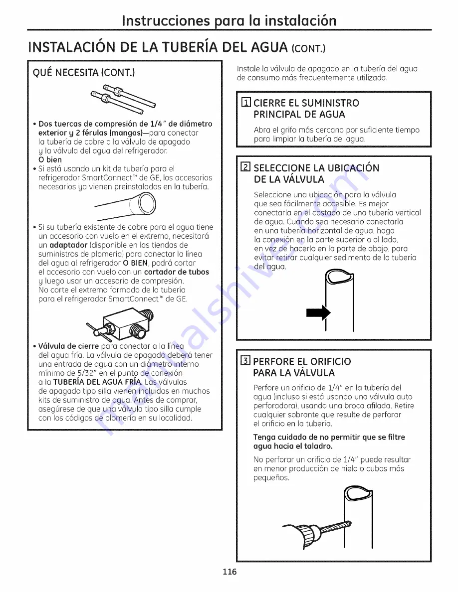 GE GBSC3HBXCRBB and Owner'S Manual And Installation Instructions Download Page 116