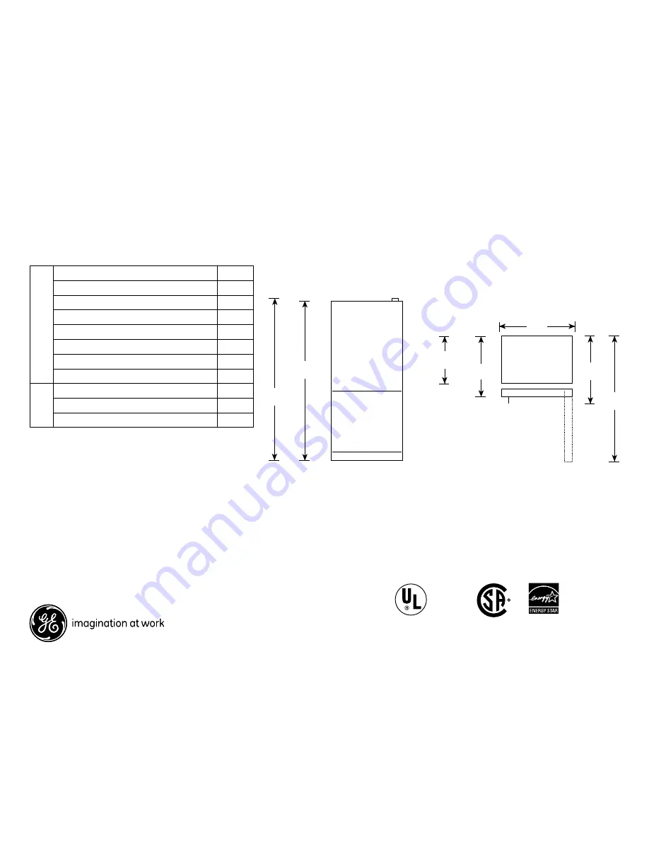 GE GDSL0KCX Dimensions And Installation Information Download Page 1