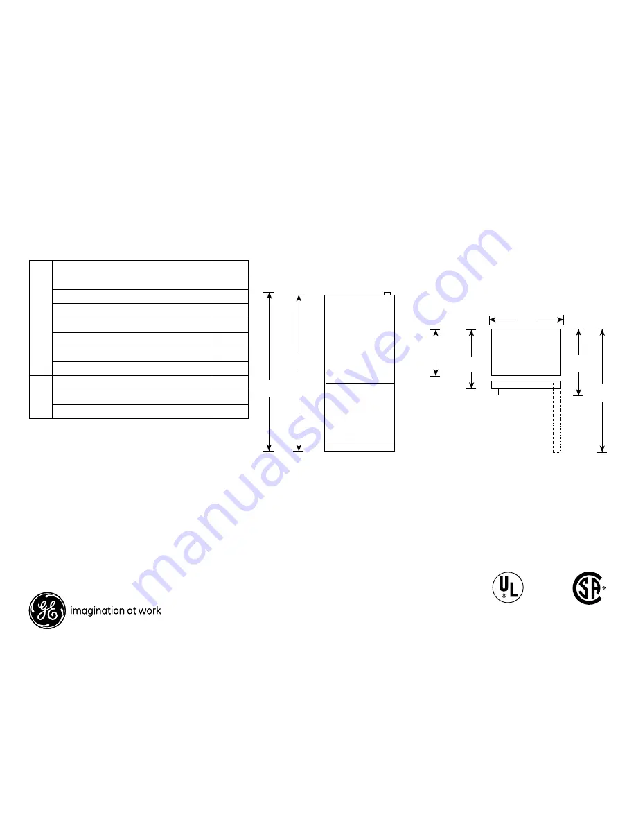 GE GDSL3KCX Dimensions And Installation Information Download Page 1