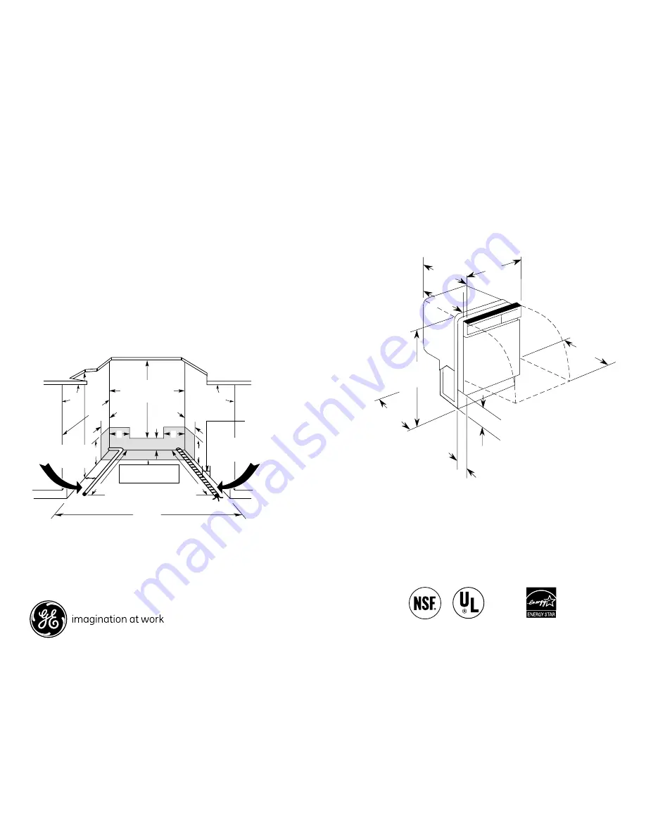 GE GDWT100 Dimensions And Installation Information Download Page 1