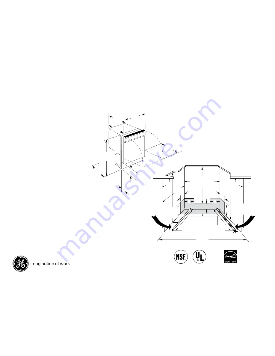 GE GE Profile PDWF580RSS Dimensions And Installation Information Download Page 1