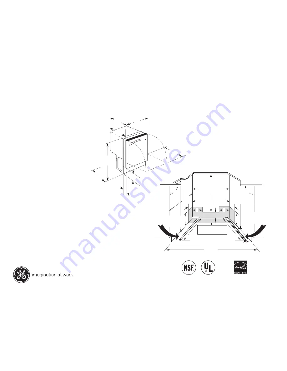 GE GE Profile PDWT200P Dimensions And Installation Information Download Page 1