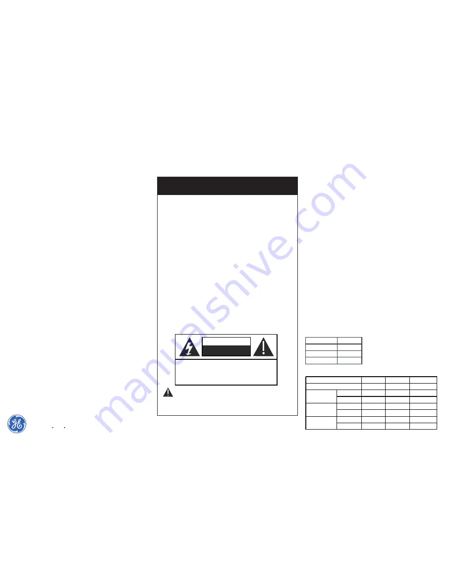 GE GEC-1PVTC-F Installation Sheet Download Page 1