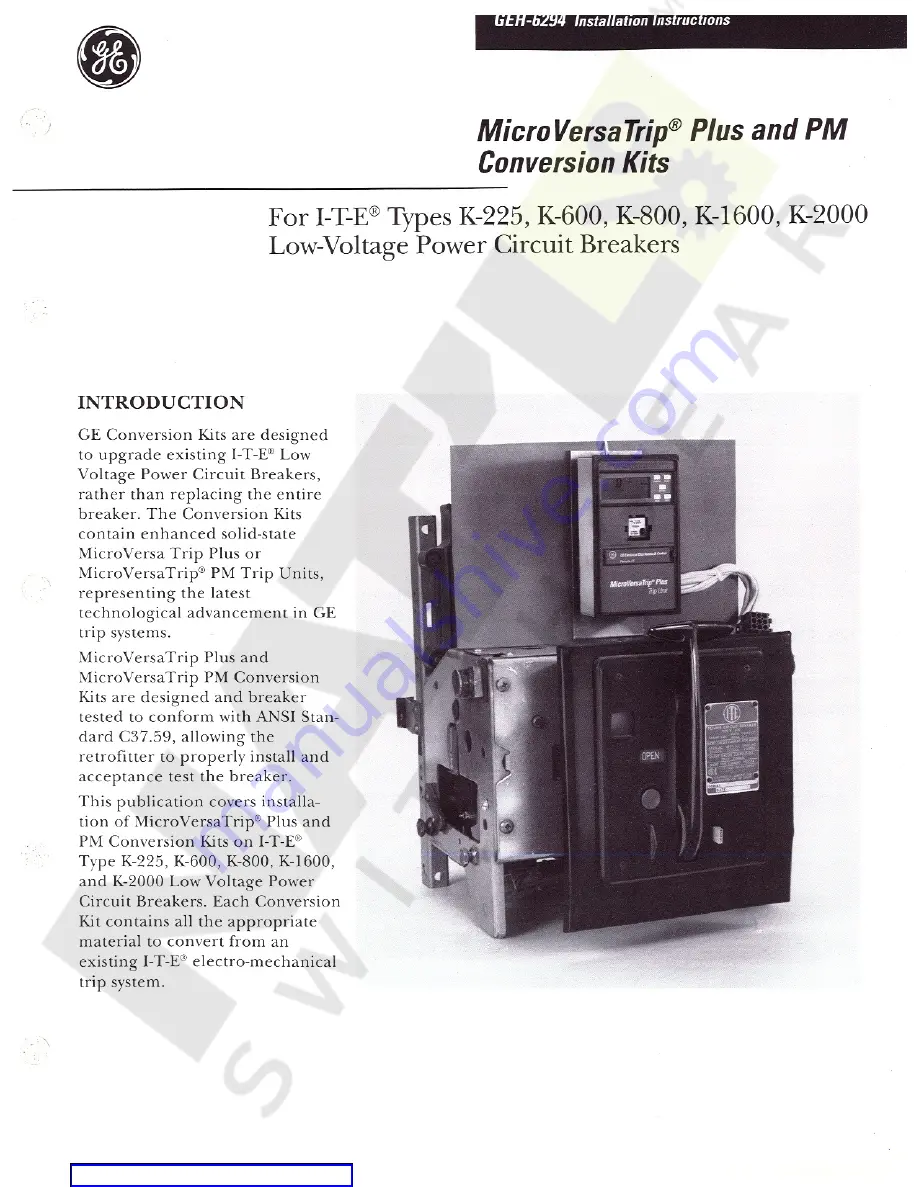 GE GEH-6294 Installation Manual Download Page 1