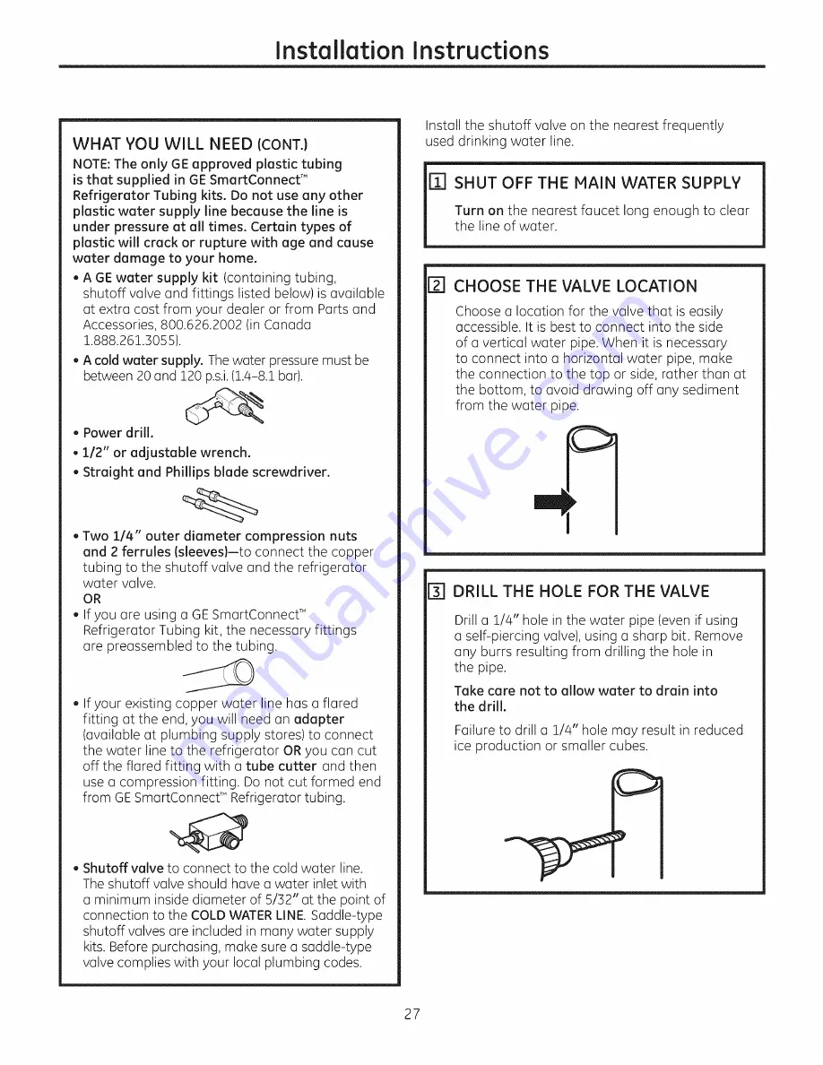 GE GFSF6PKBABB Owner'S Manual And Installation Instructions Download Page 27