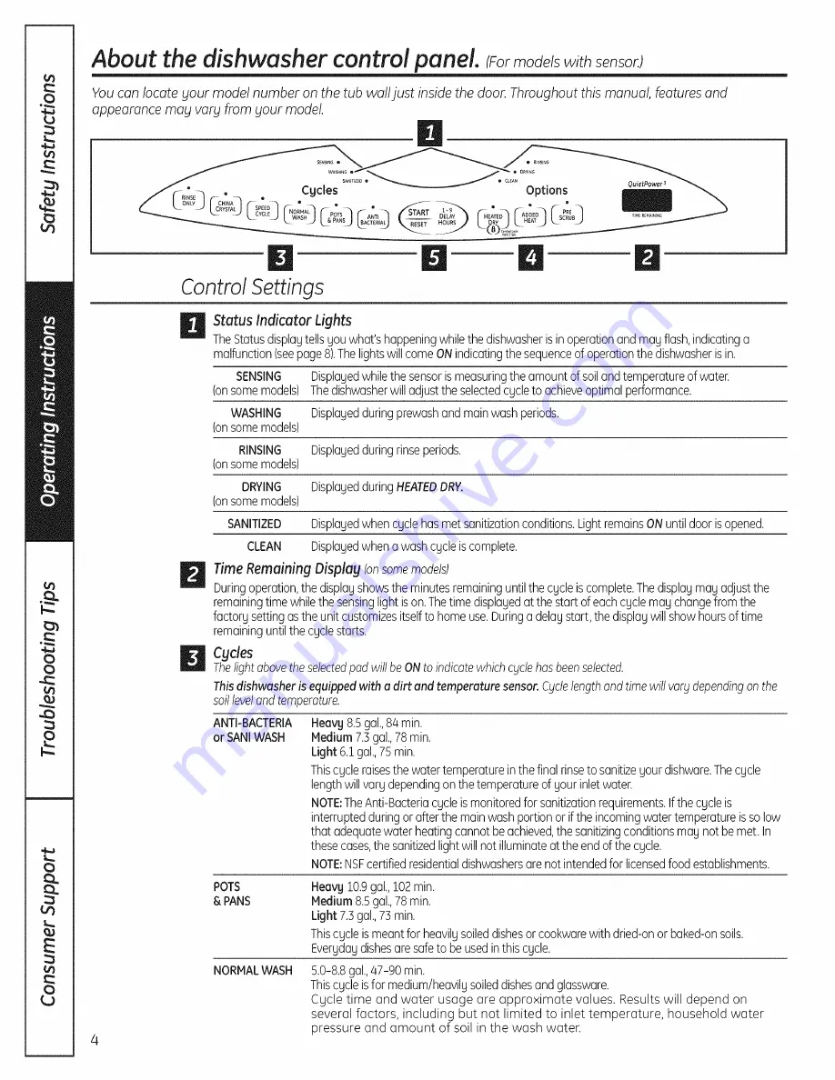 GE GLD5800P10BB Owner'S Manual Download Page 4