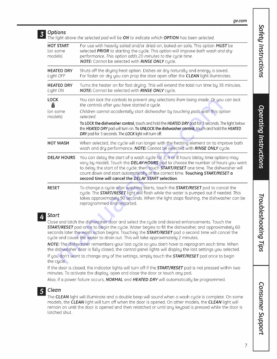 GE GLD5800P10BB Owner'S Manual Download Page 7