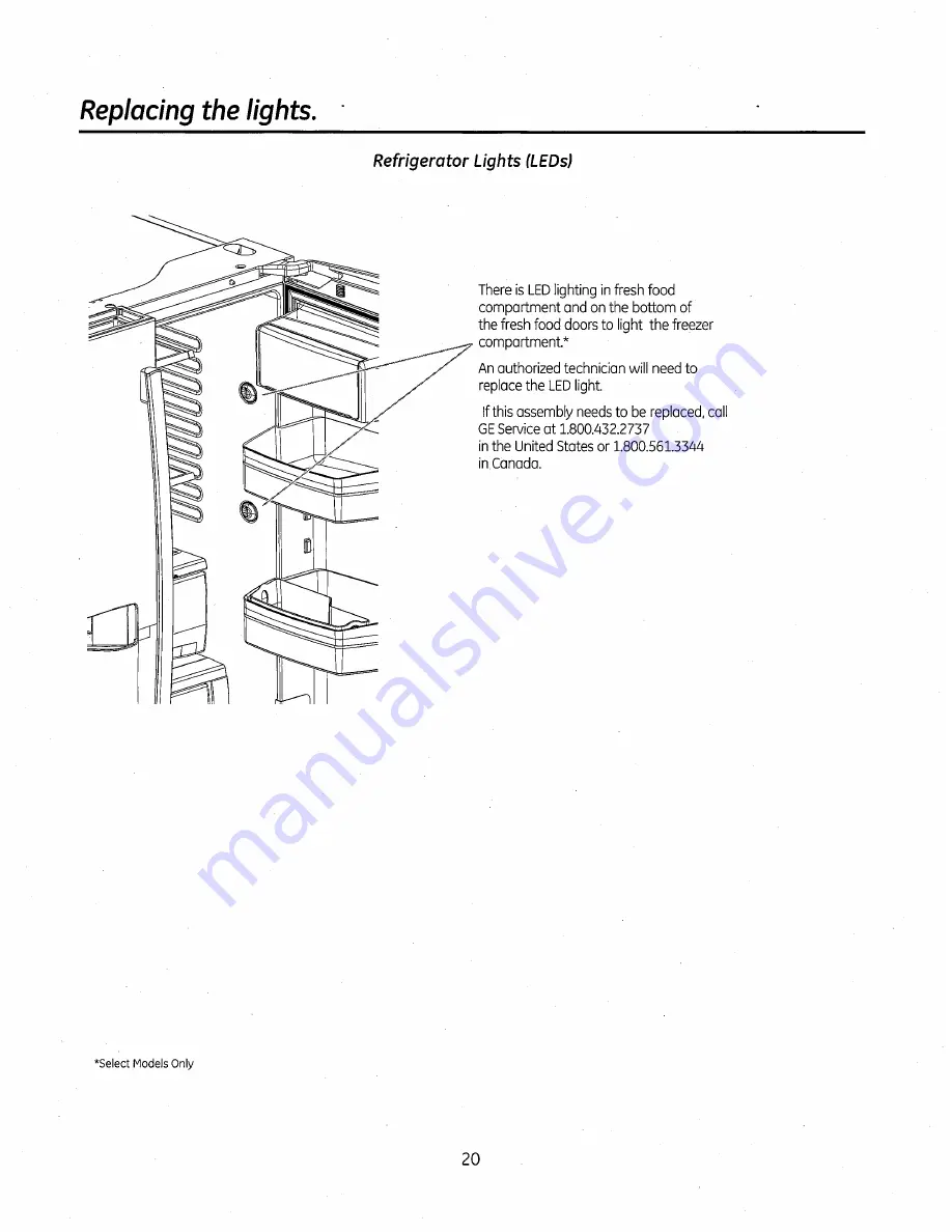 GE GNE26GGDABB Owner'S Manual Download Page 20