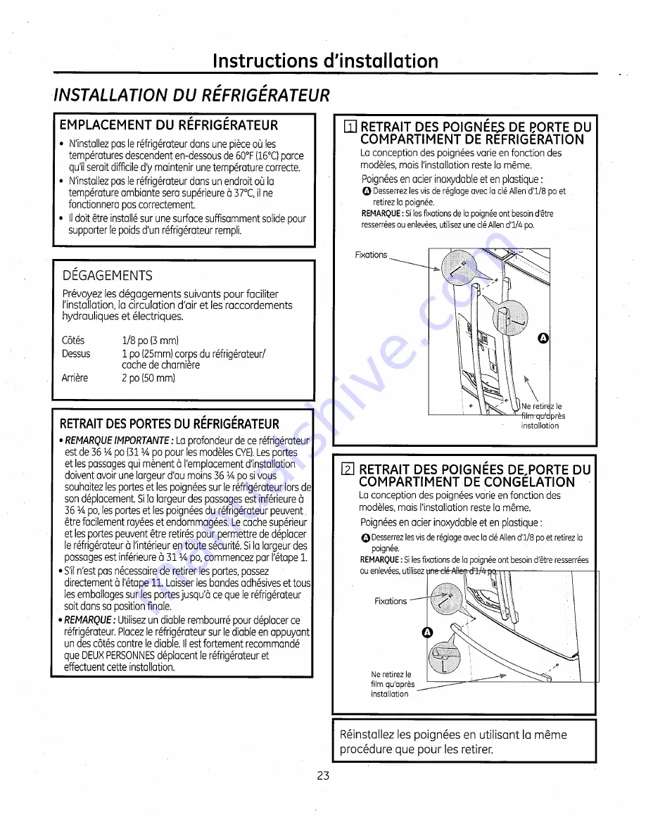 GE GNE26GGDABB Owner'S Manual Download Page 69