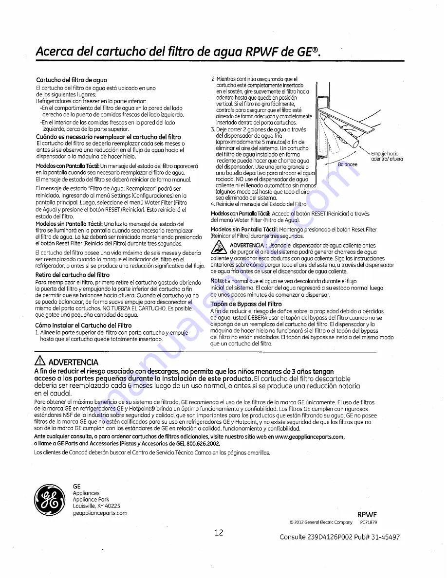 GE GNE26GGDABB Owner'S Manual Download Page 104