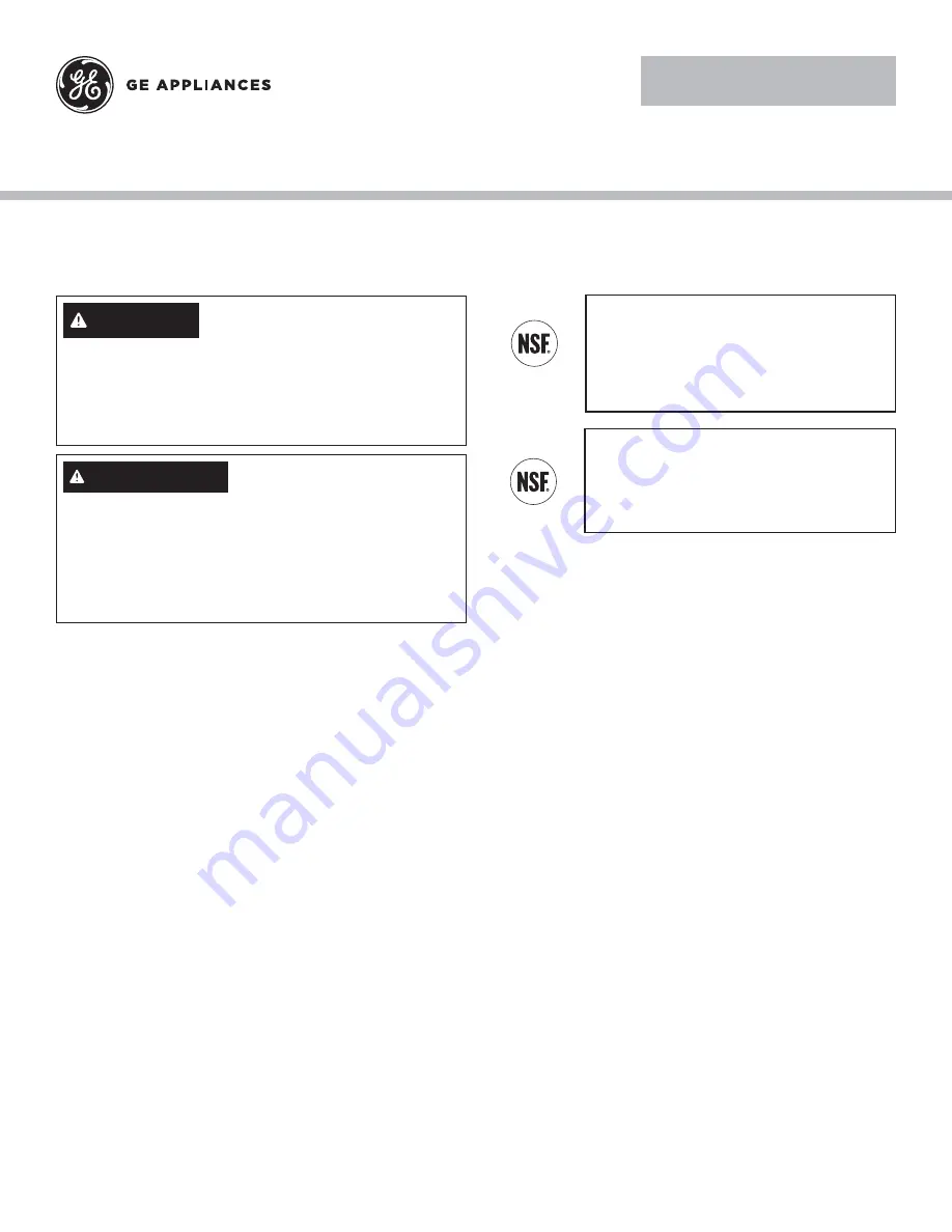 GE GNSV65RBL Installation Instructions Download Page 1