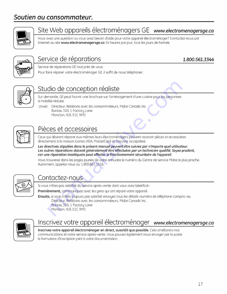 GE GSC3500D00BB Owner'S Manual Download Page 89