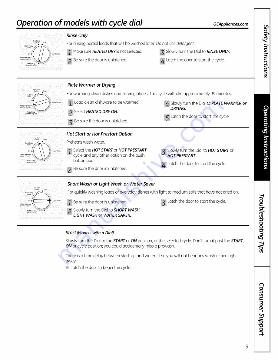 GE GSC3500D35BB Owner'S Manual Download Page 9