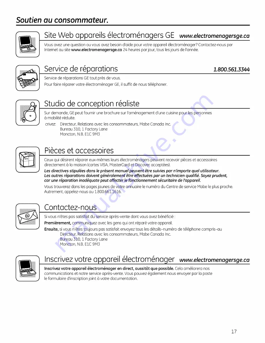 GE GSC3500D35BB Owner'S Manual Download Page 41