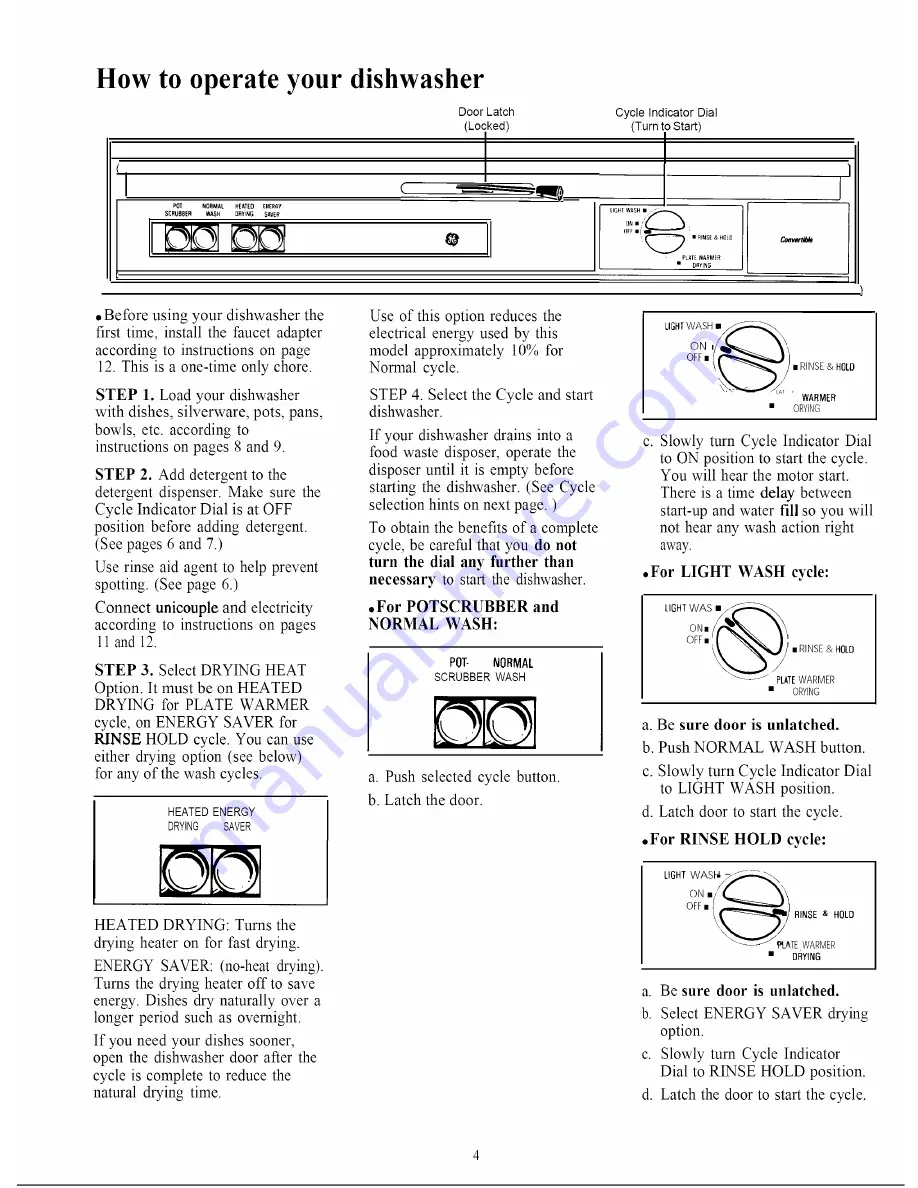 GE GSC470 Use & Care Manual Download Page 4