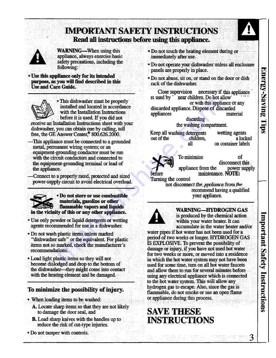 GE GSC800 Скачать руководство пользователя страница 3