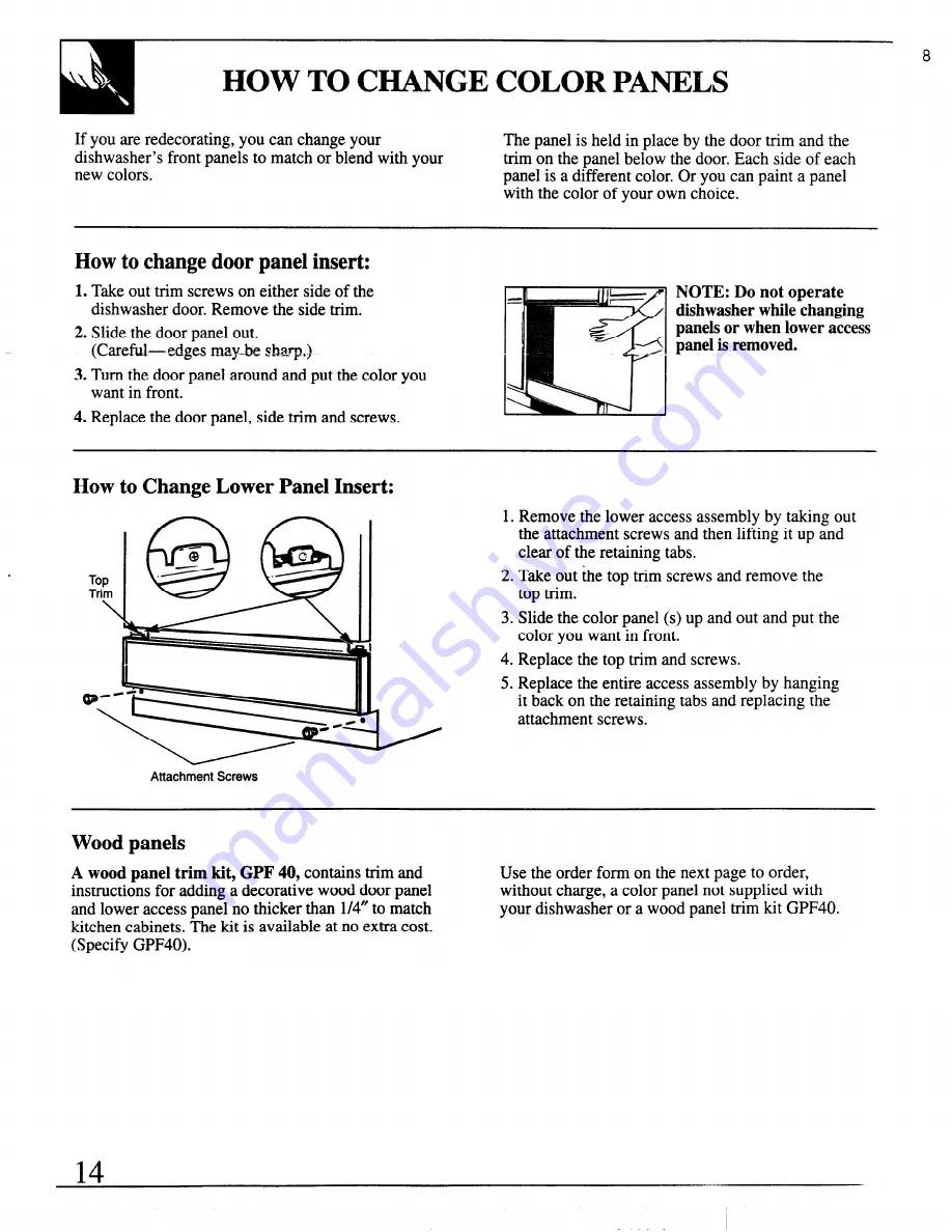 GE GSCl120 User And Care Manual Download Page 14