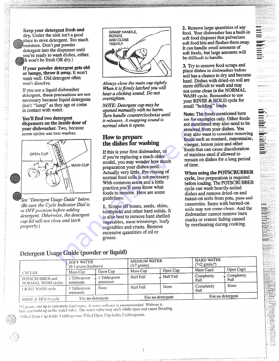 GE GSD1130L Use And Care Manual Download Page 7