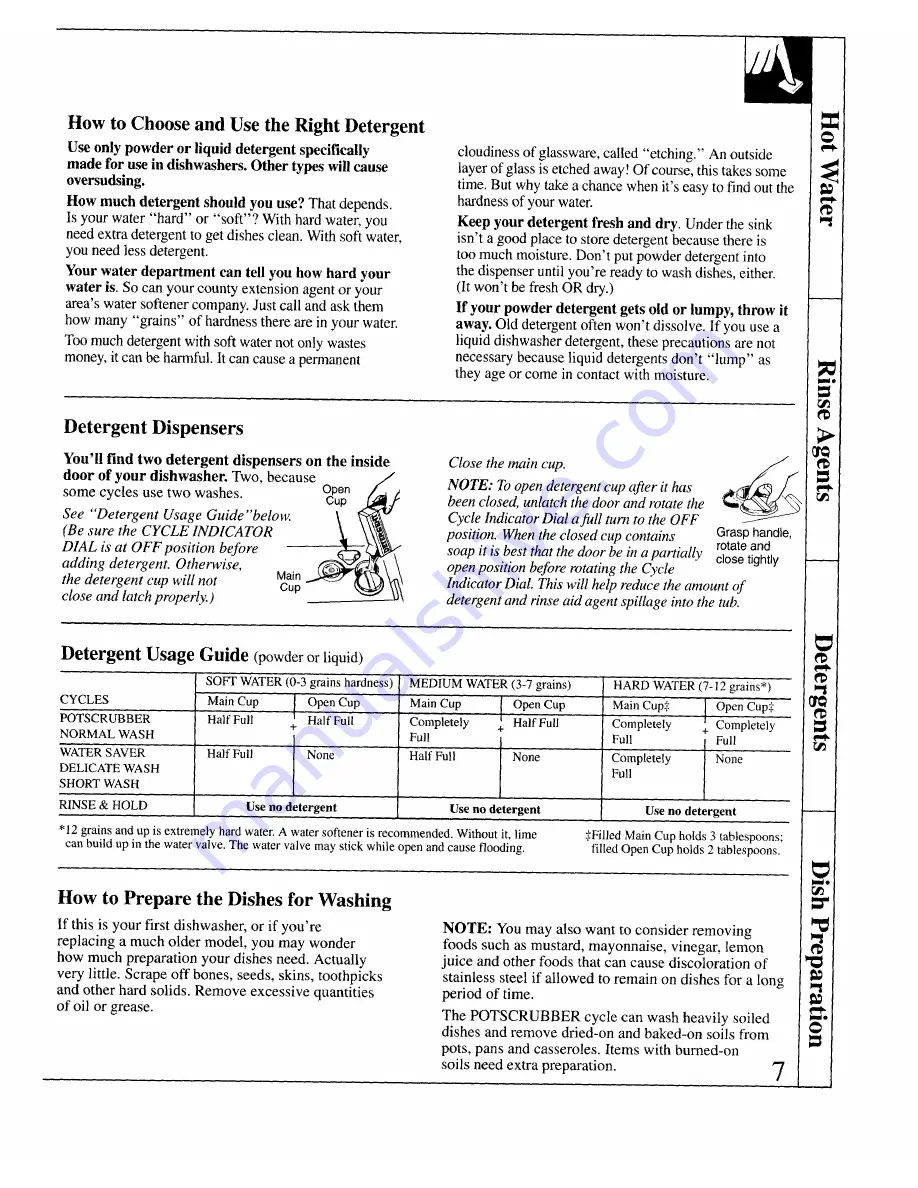 GE GSD1205 Use And Care Manual Download Page 7