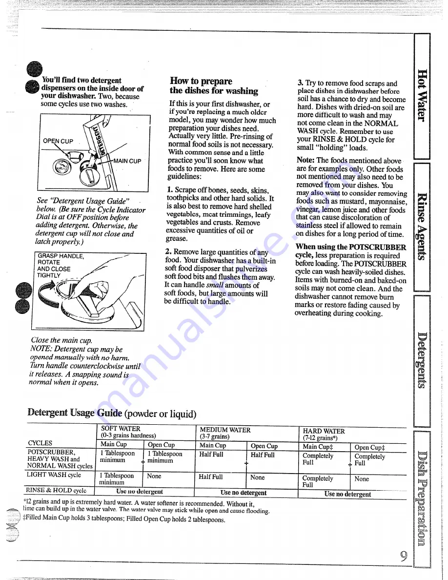 GE GSD1250 Use And Care Manual Download Page 9