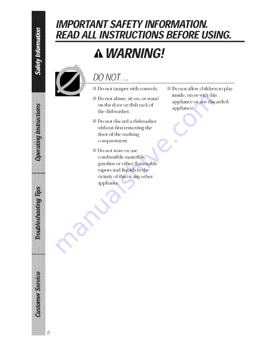 GE GSD1350 Owner'S Manual Download Page 6