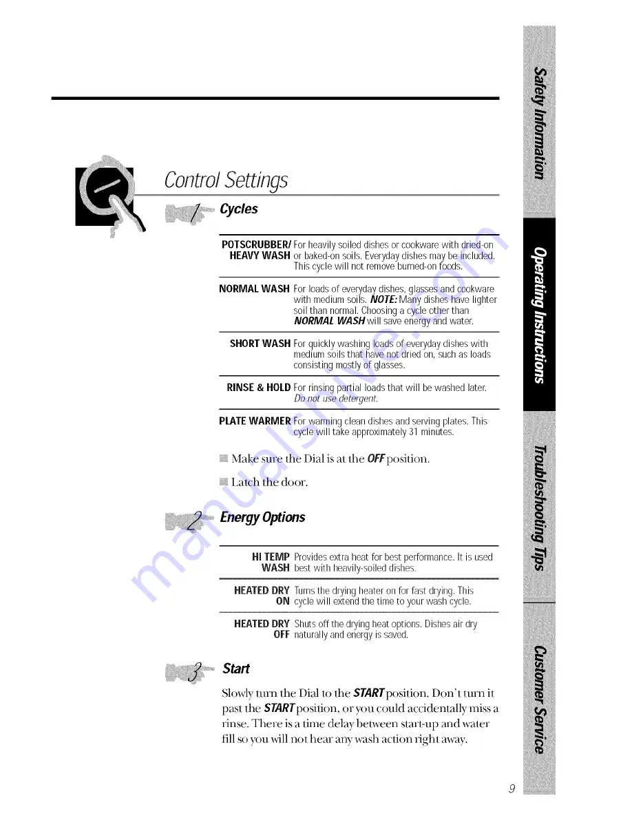 GE GSD2000 series Owner'S Manual Download Page 9