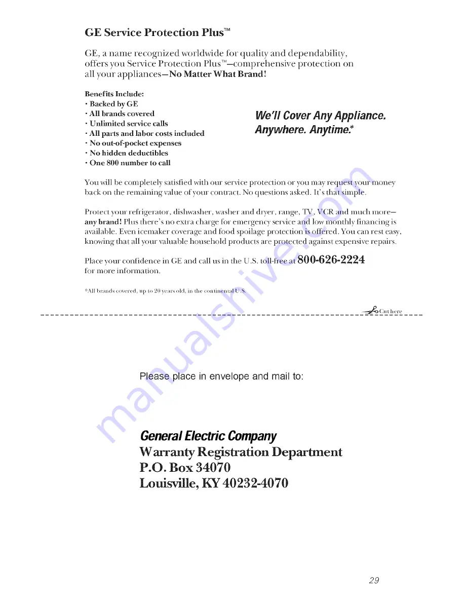 GE GSD2000 series Owner'S Manual Download Page 29