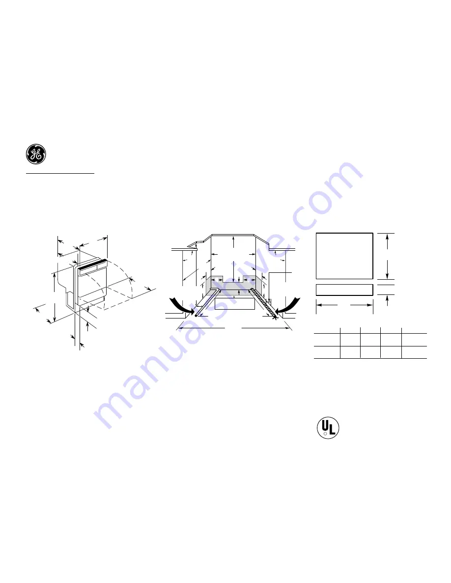 GE GSD2000ZWH Dimensions Download Page 1