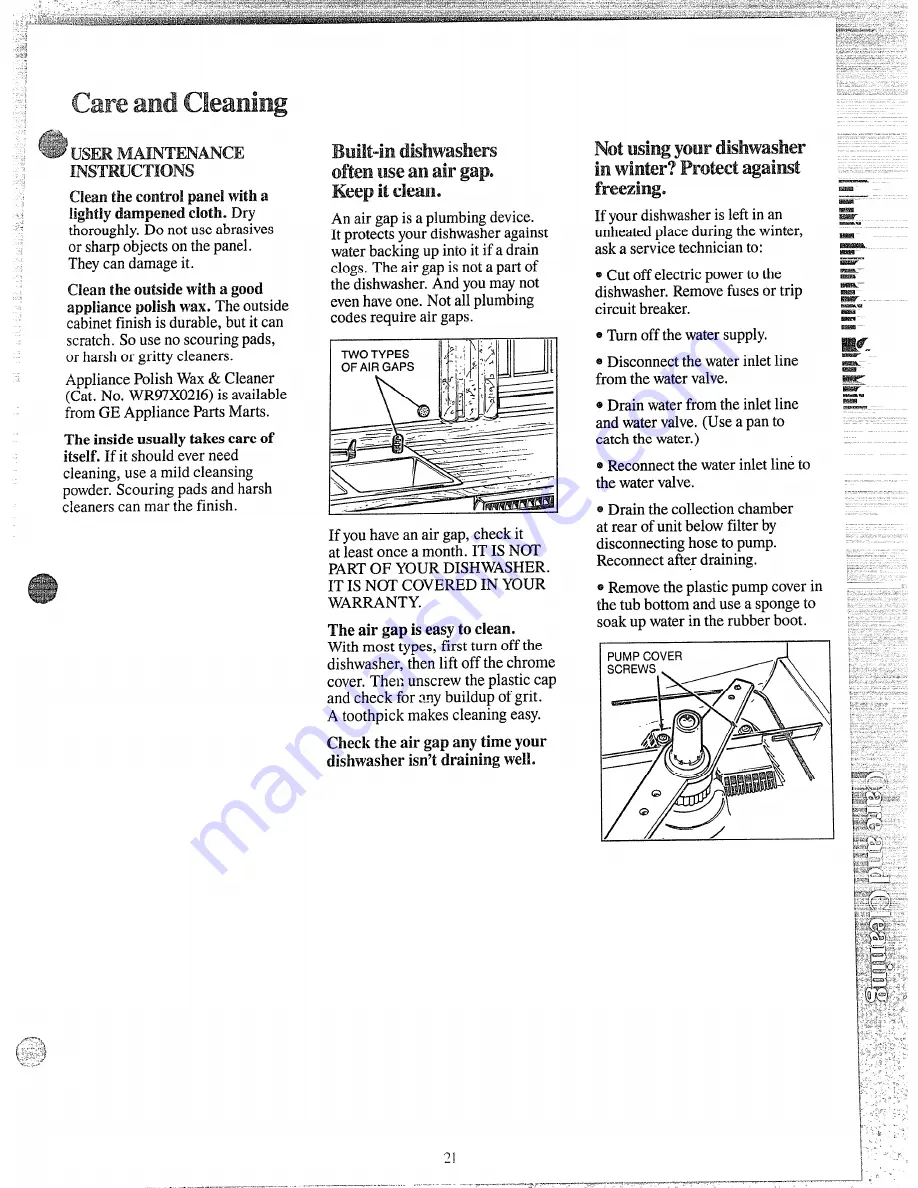 GE GSD2800L-20 Use And Care Manual Download Page 21