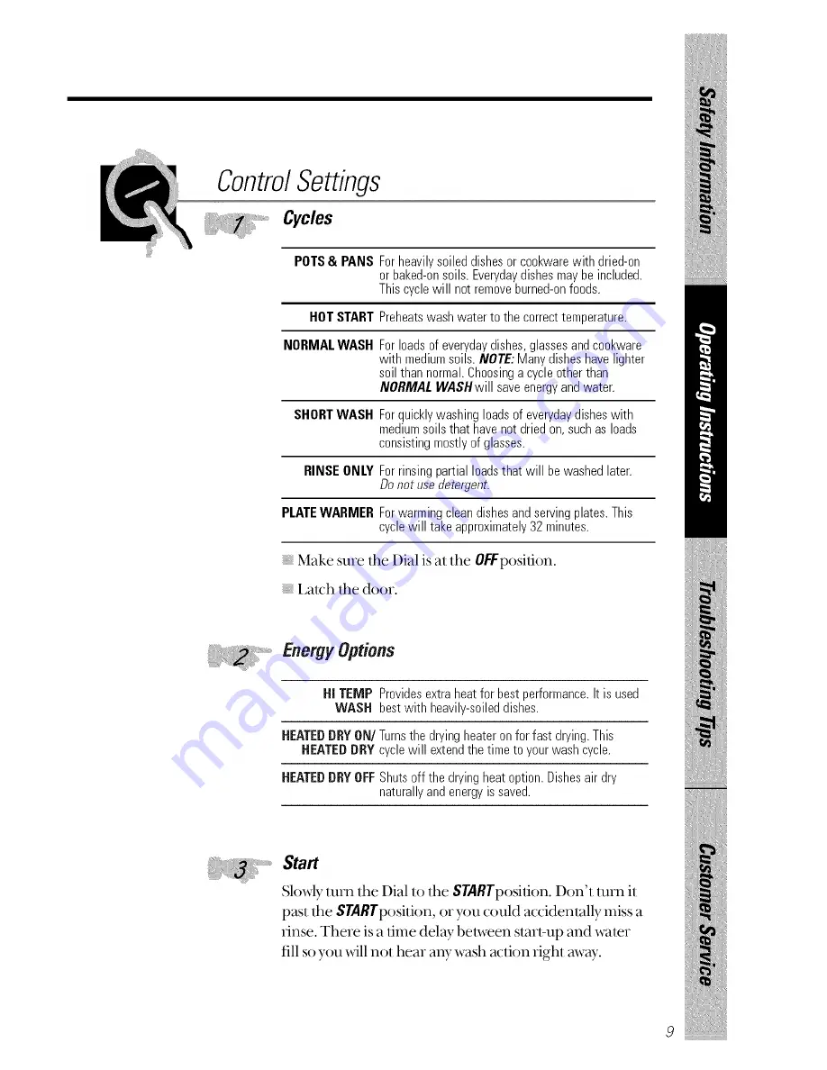 GE GSD3100 Series Owner'S Manual Download Page 9