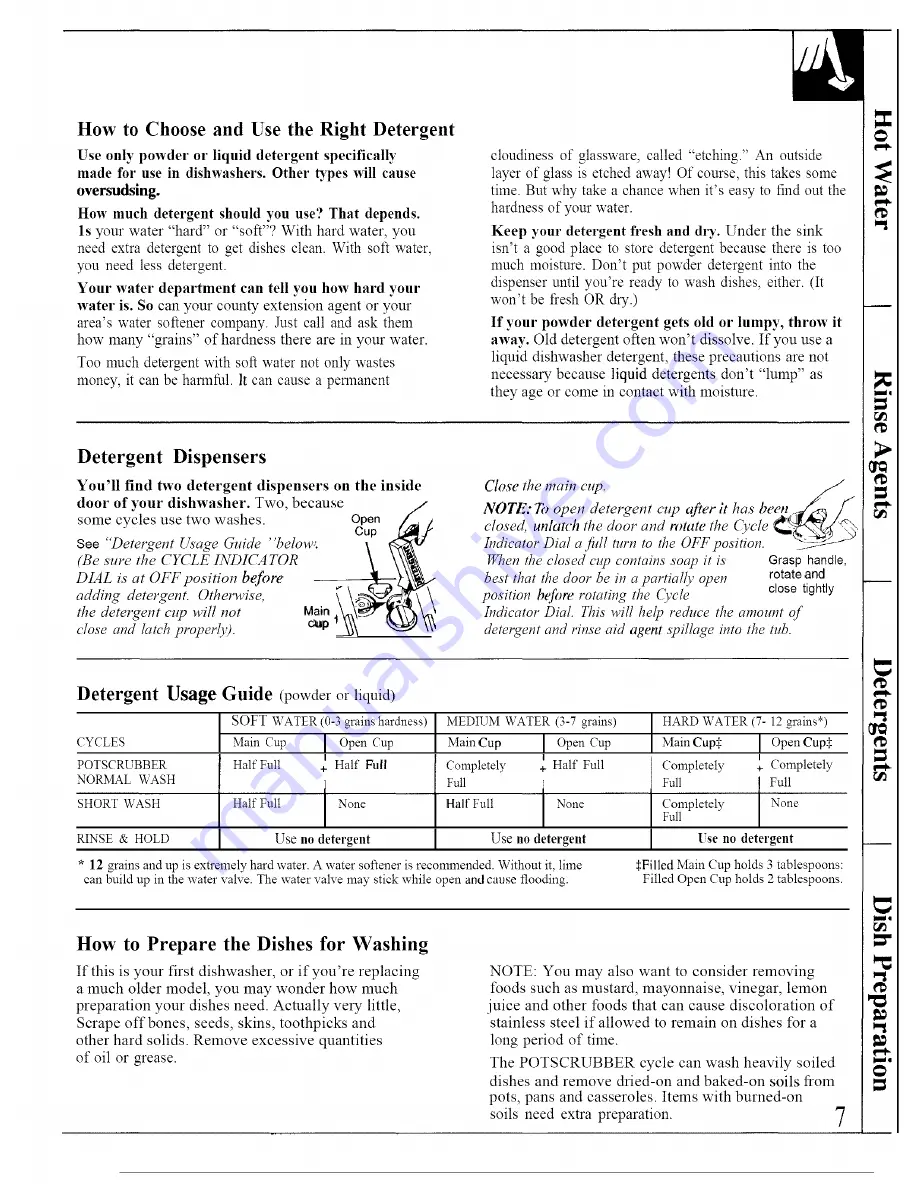 GE GSD700 Use And Care Manual Download Page 7