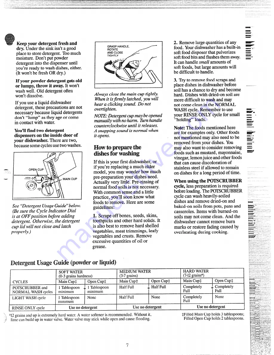 GE GSD700G Use And Care Manual Download Page 7