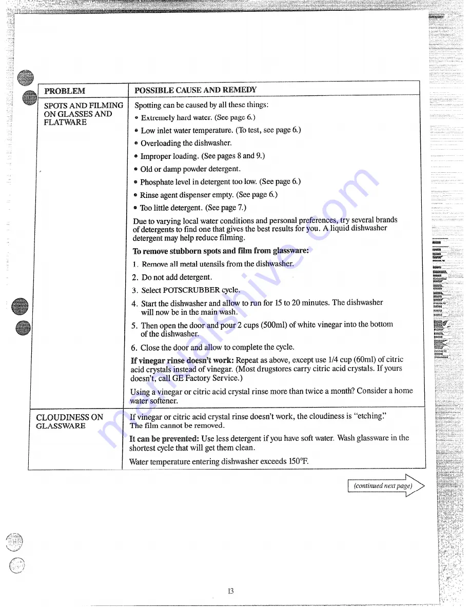 GE GSD830M Use And Care Manual Download Page 13