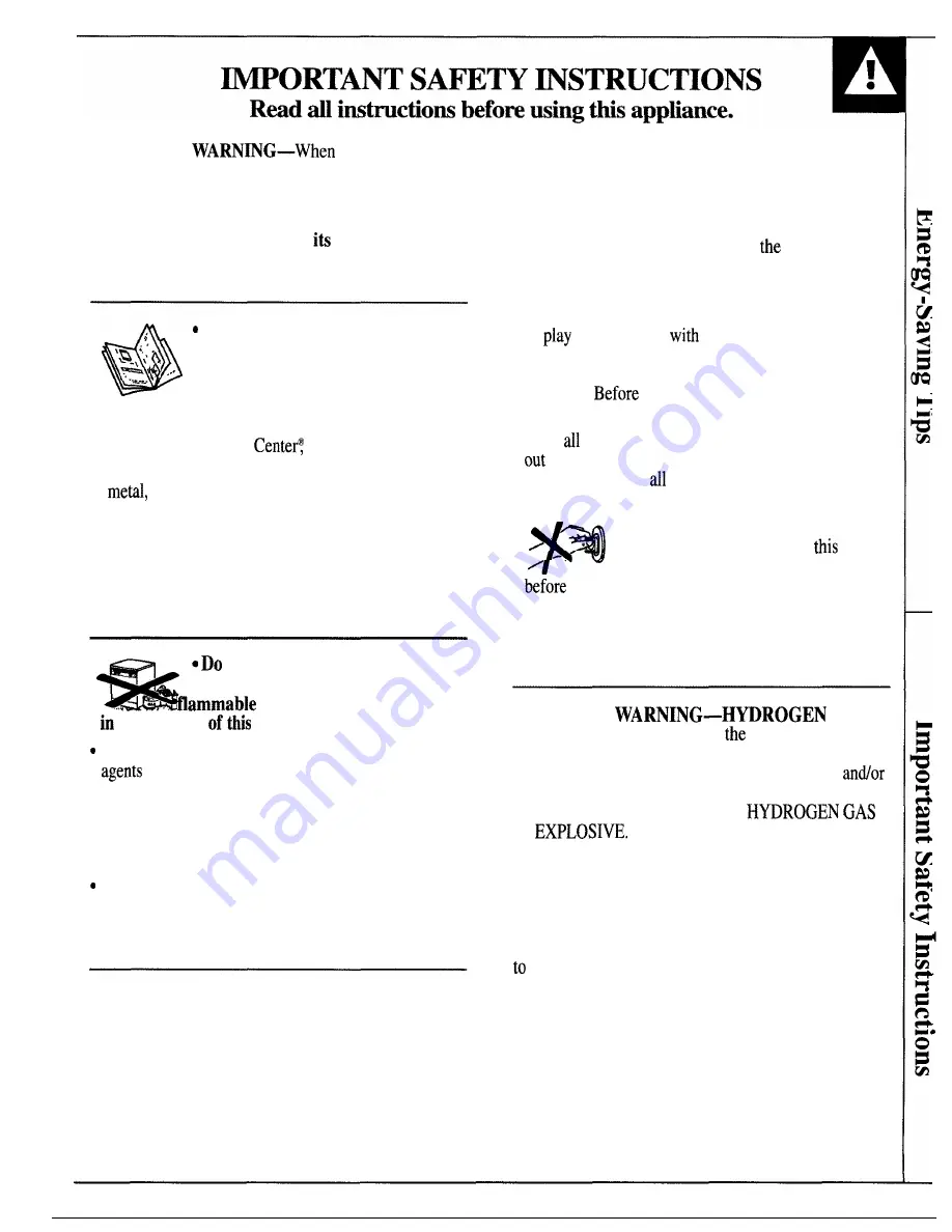 GE GSD90 Use And Care Manual Download Page 3