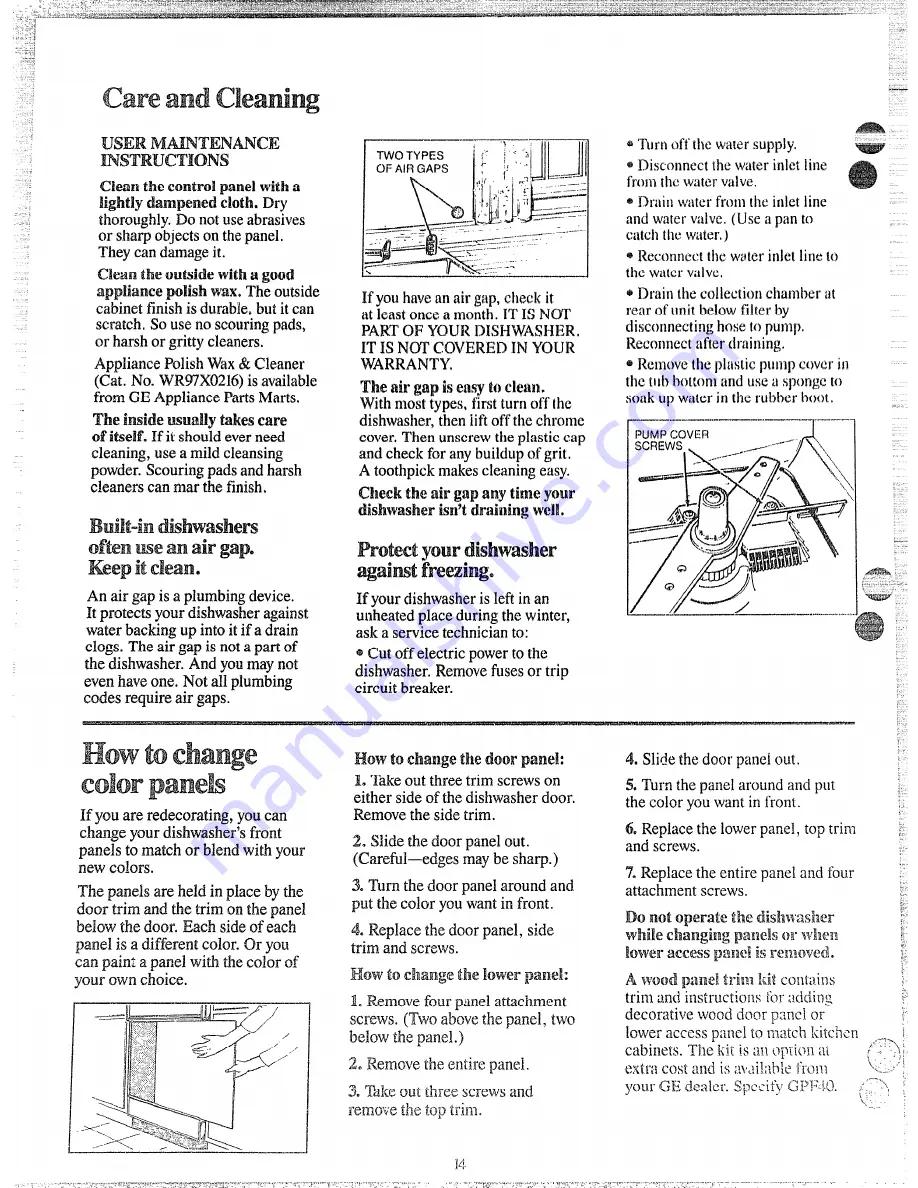 GE GSD900 Use And Care Manual Download Page 14