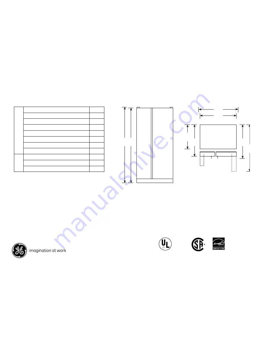 GE GSH25JFT Dimensions And Installation Information Download Page 1