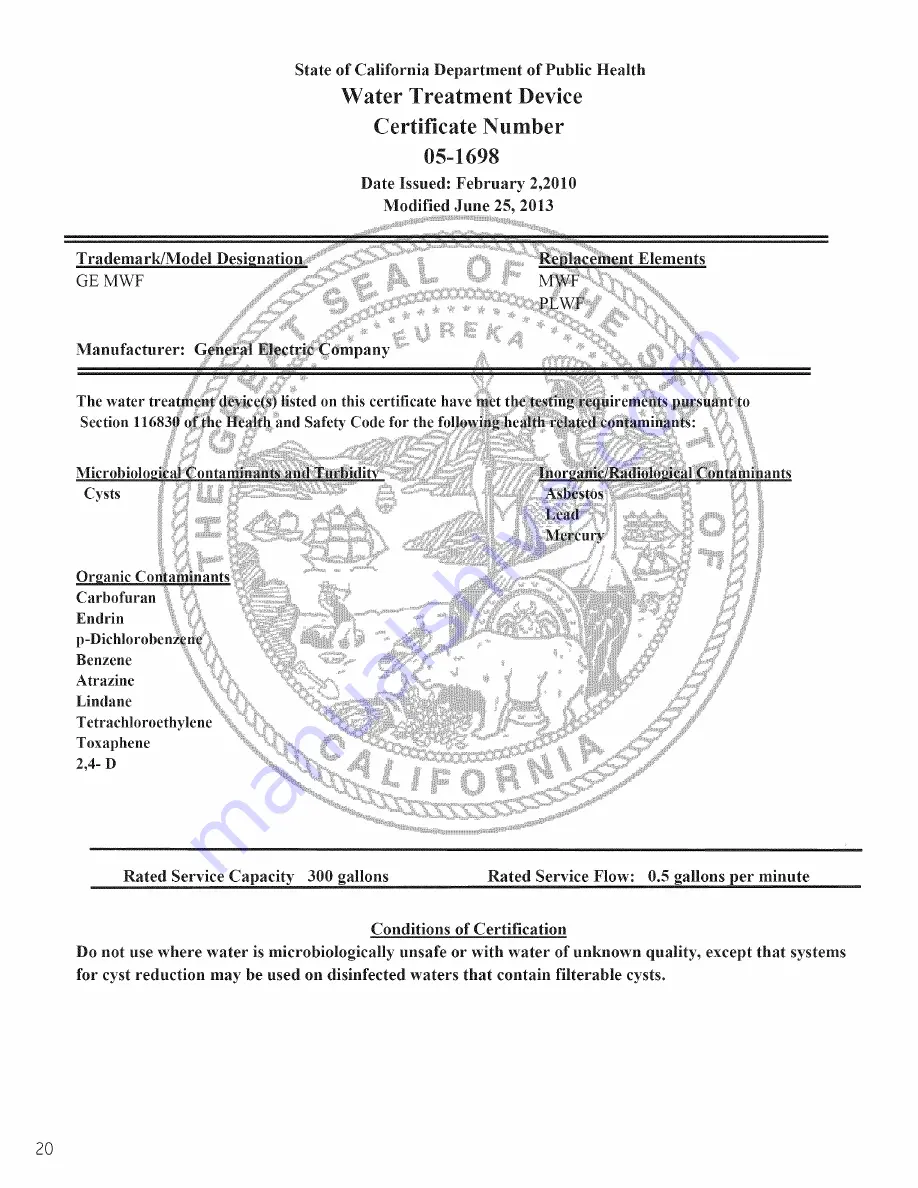 GE GSH25JGDDBB Owner'S Manual And Installation Instructions Download Page 20