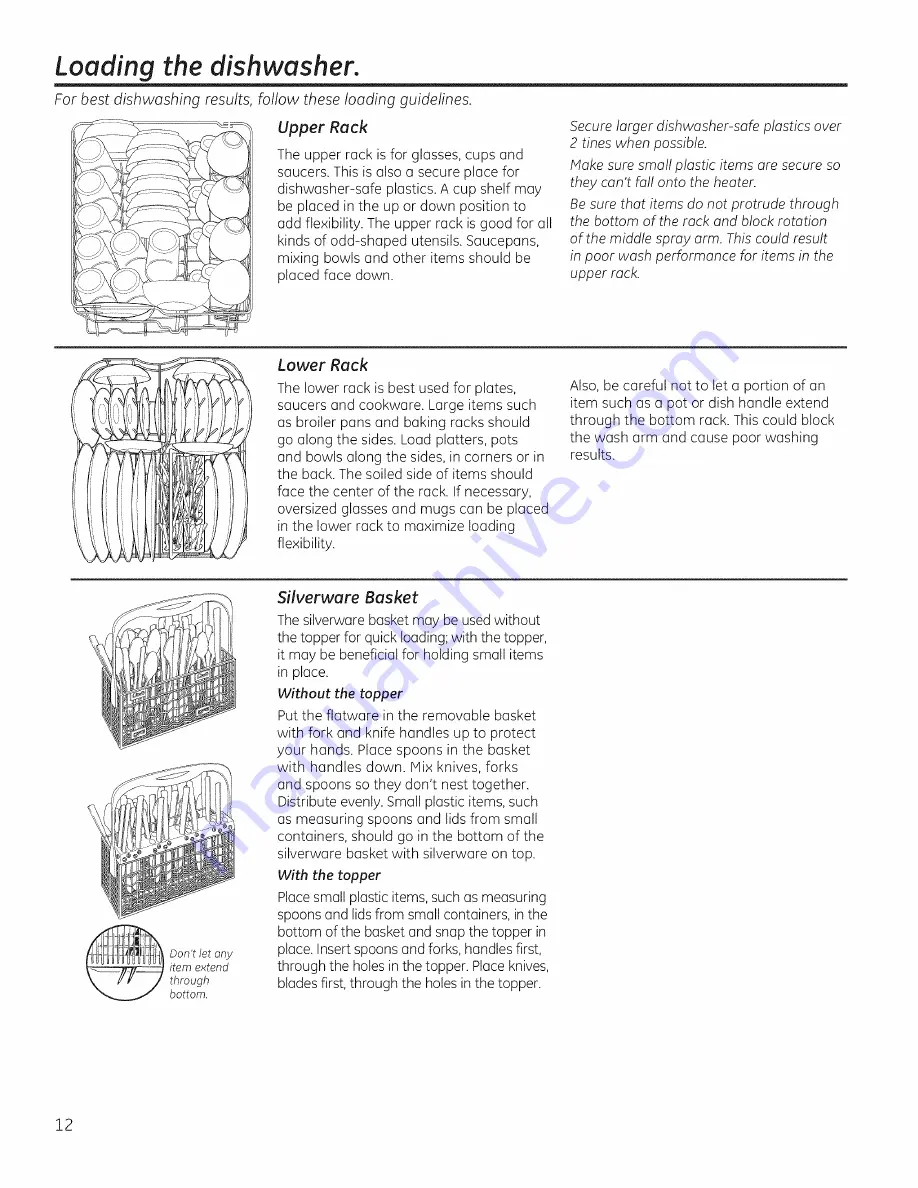 GE GSM1800F00BB Owner'S Manual Download Page 12