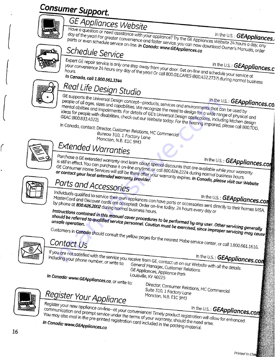 GE GSM1860V00SS Operating Instructions Manual Download Page 15