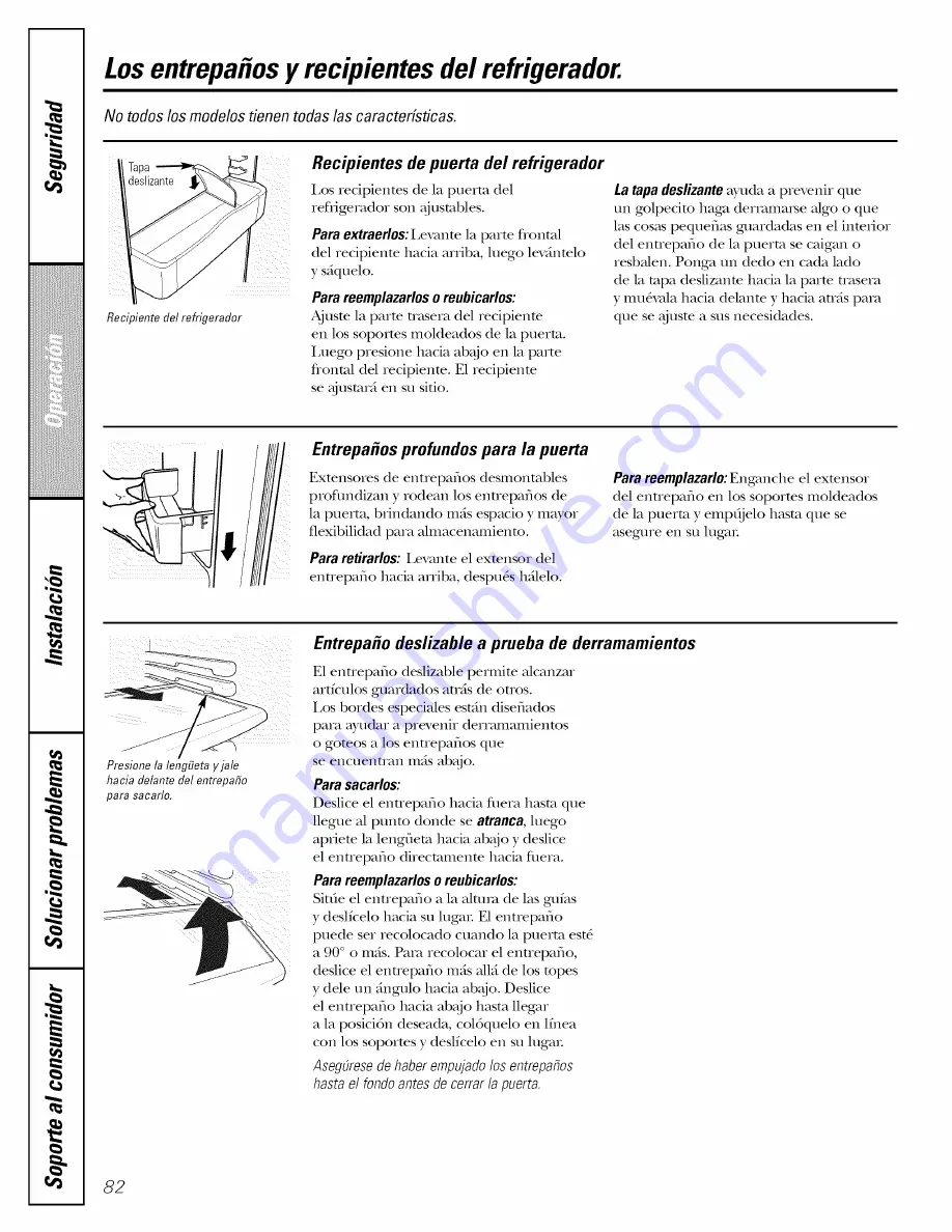 GE GSS23WGTLBB and Owner'S Manual And Installation Download Page 82